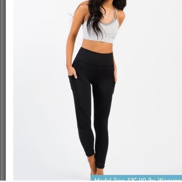 ZIYA active leggings grey haze knit pockets NWT - Picture 1 of 12